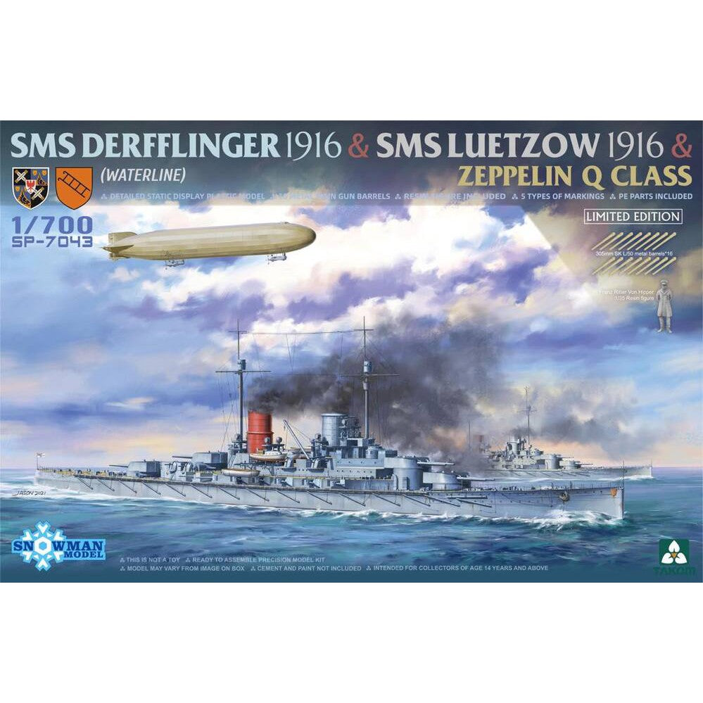 Takom 1/700 SMS Derfflinger 1916 and SMS Luetzow 1916 and Zeppelin Q Class Limited Edition