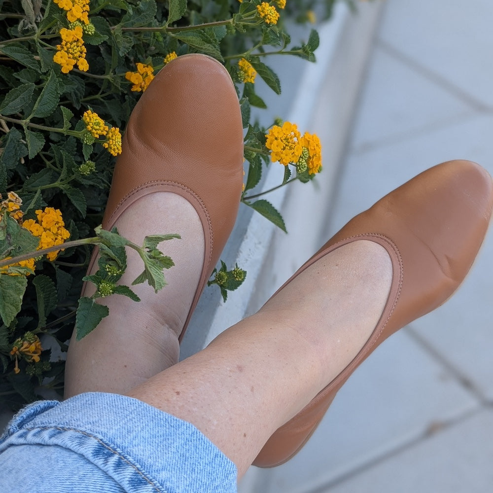 Valleria Leather Flats Café - Last Chance