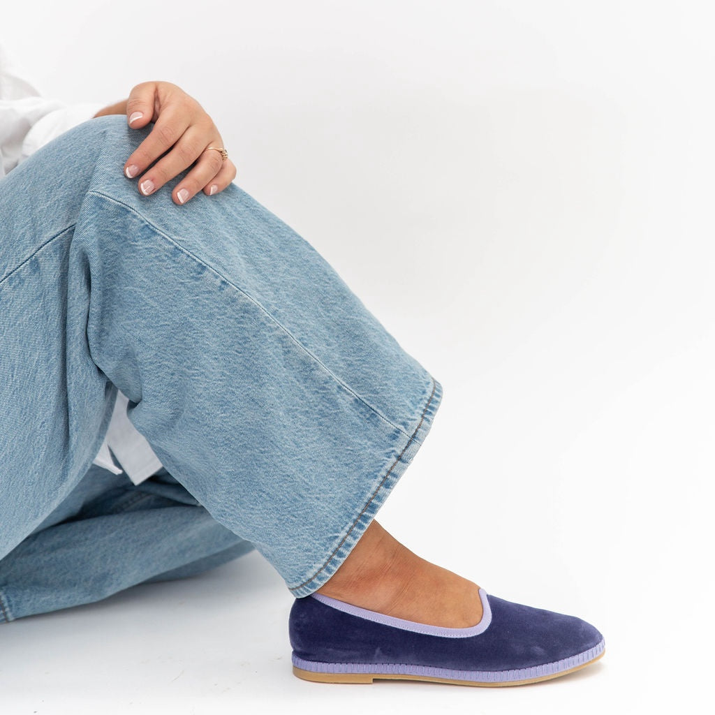 Allegra Velvet Flats Iris - Last Chance