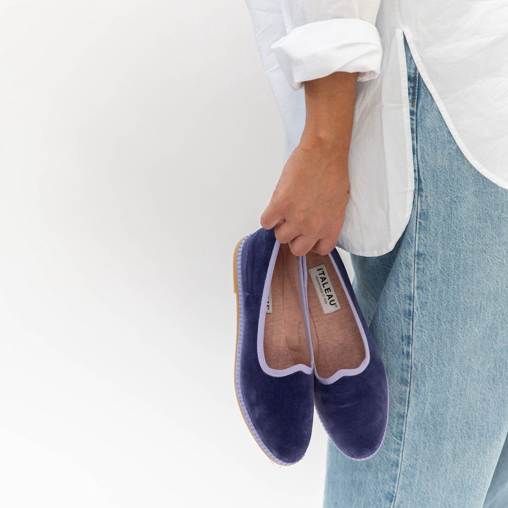 Allegra Velvet Flats Iris - Last Chance