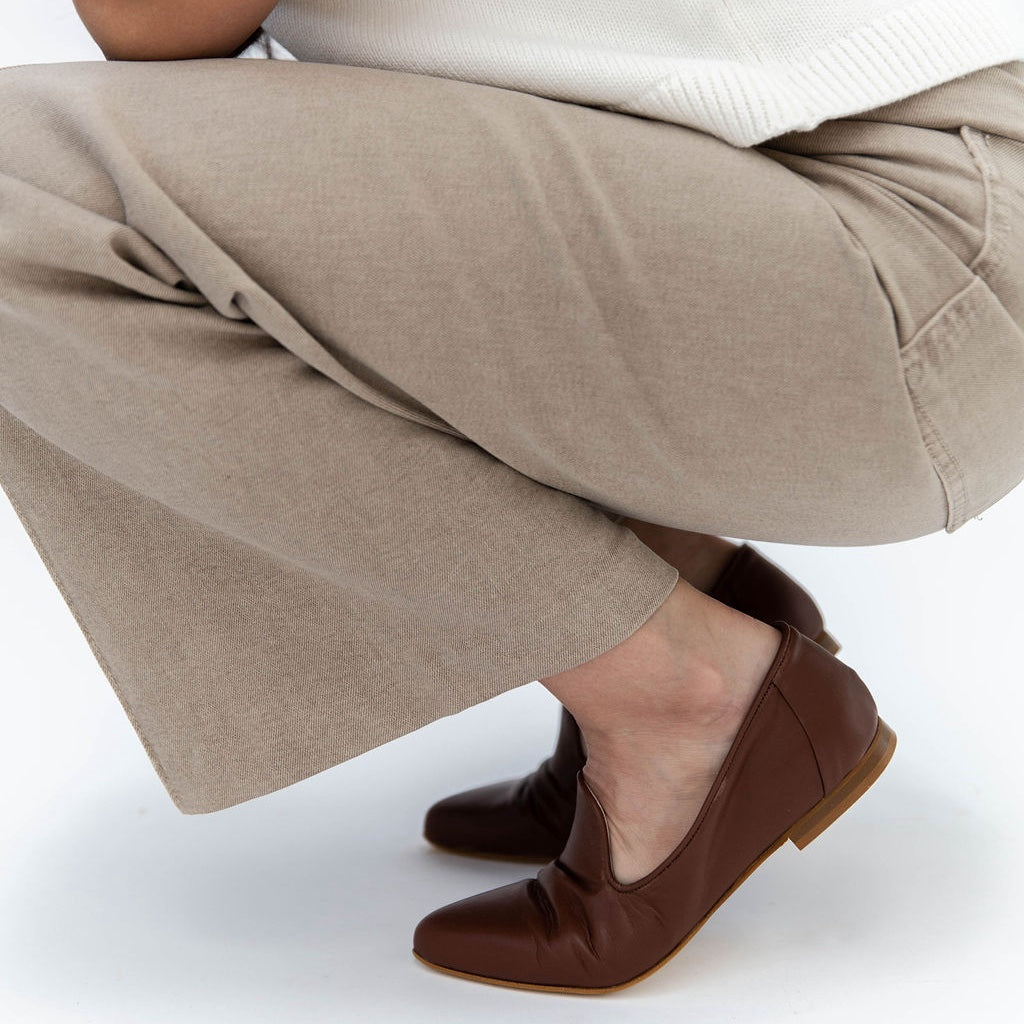 Teresa Leather Loafers Cafe