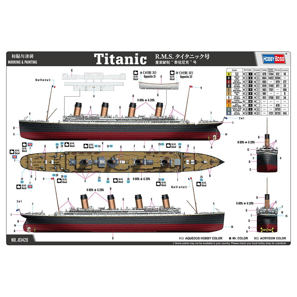 1/700 Titanic Plastic Model Kit
