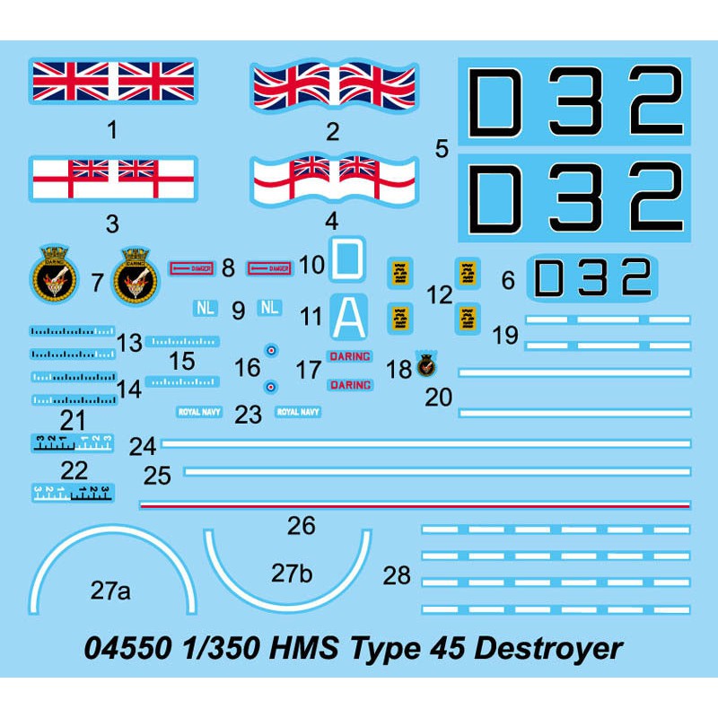 04550 1/350 HMS Type 45 Destroyer Plastic Model Kit