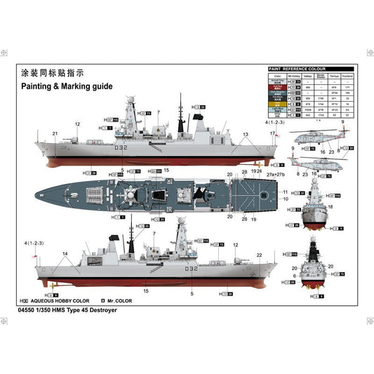 04550 1/350 HMS Type 45 Destroyer Plastic Model Kit