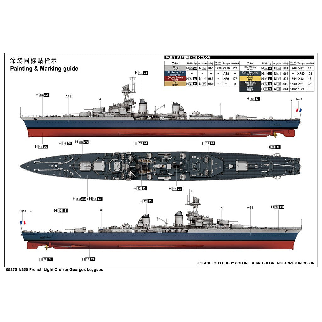 1/350 French Light Cruiser Georges Leygues Plastic Model Kit