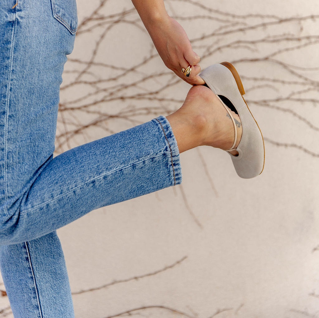 Bria Suede Flats Ice - Last Chance