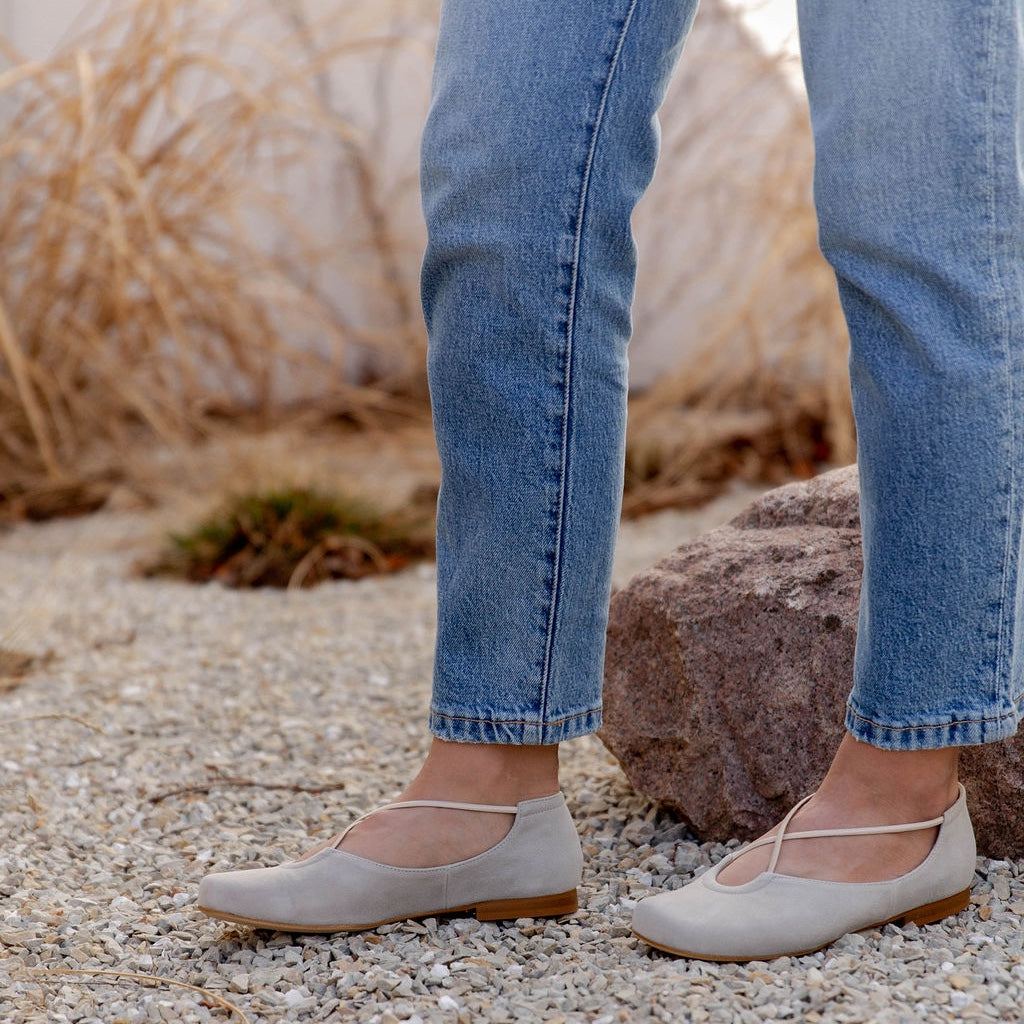 Bria Suede Flats Ice - Last Chance