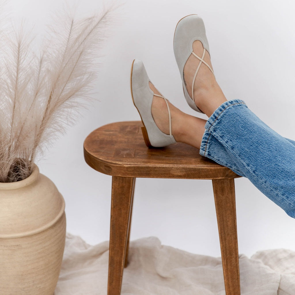 Bria Suede Flats Ice - Last Chance