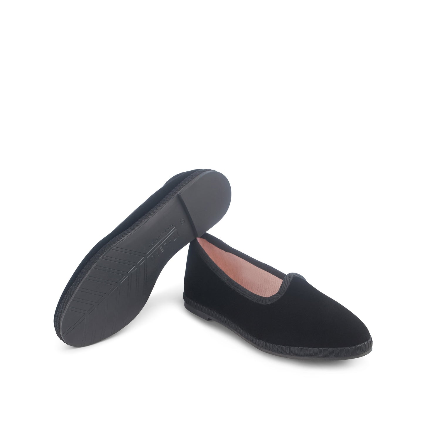 Allegra Velvet Flats Nero - Last Chance
