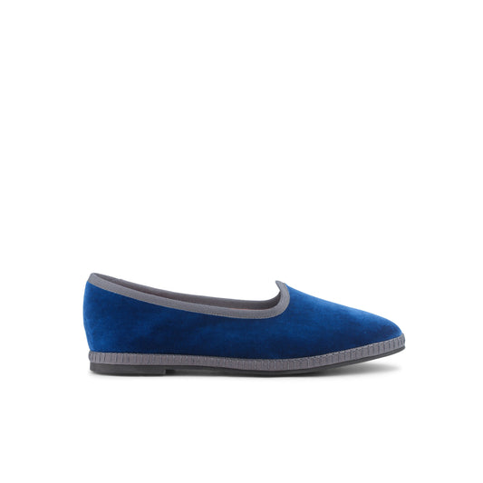 Allegra Velvet Flats Royal - Last Chance