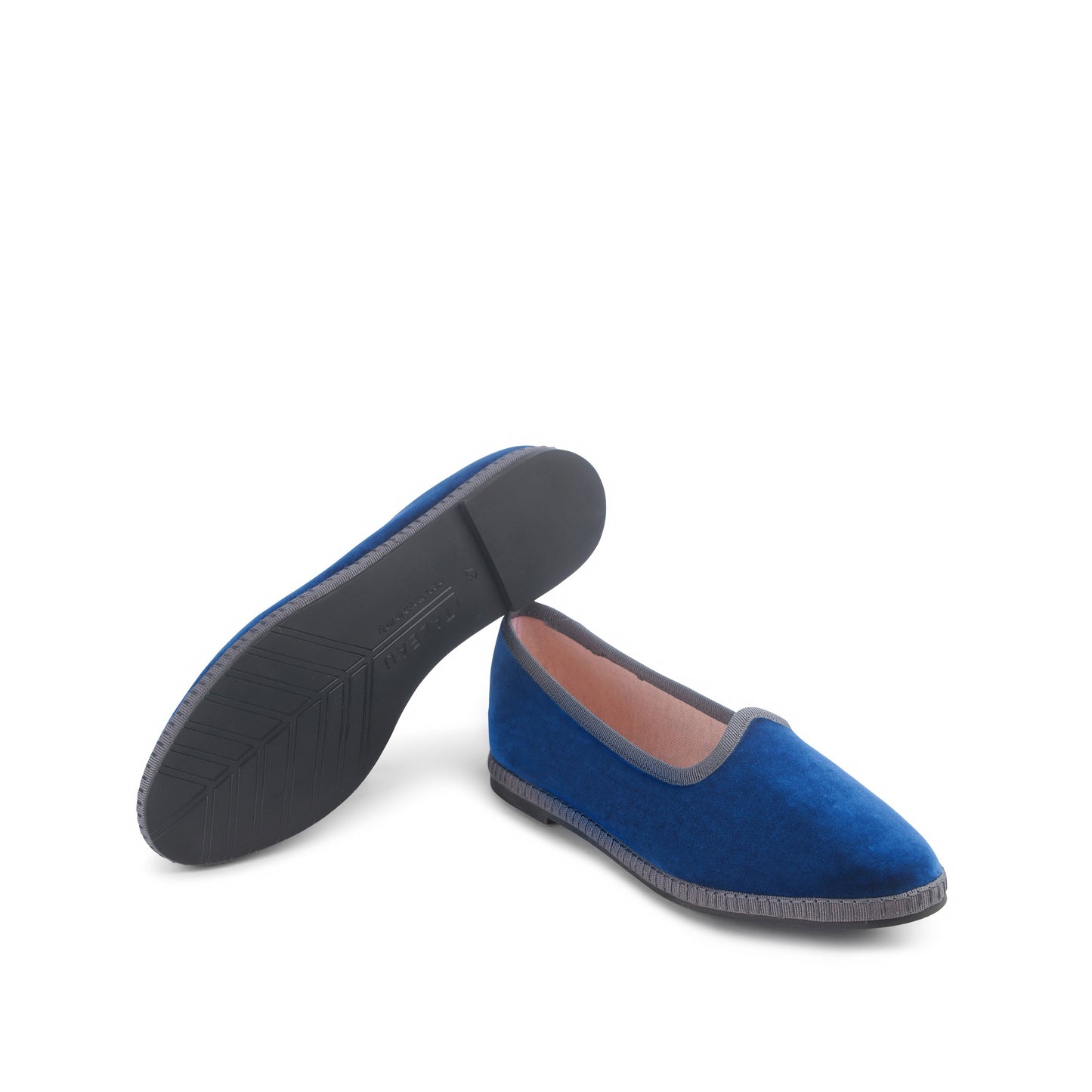 Allegra Velvet Flats Royal - Last Chance