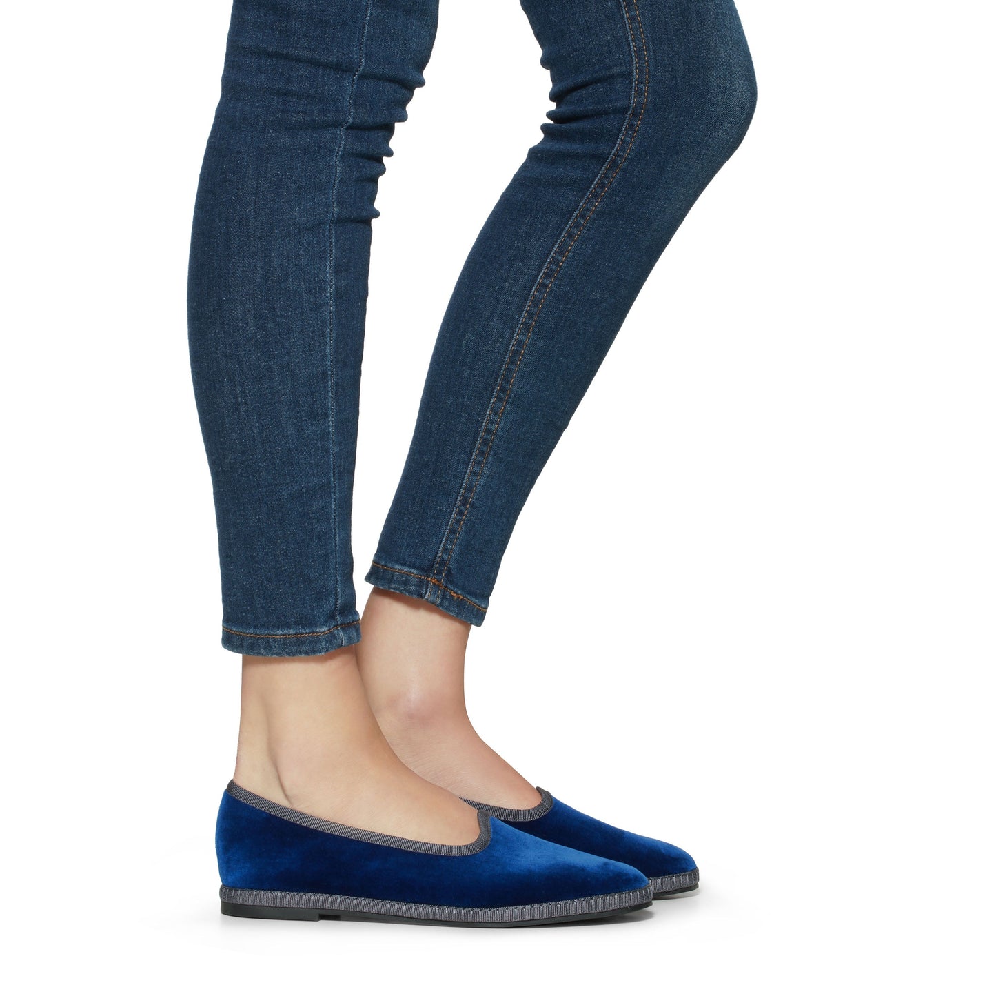 Allegra Velvet Flats Royal - Last Chance