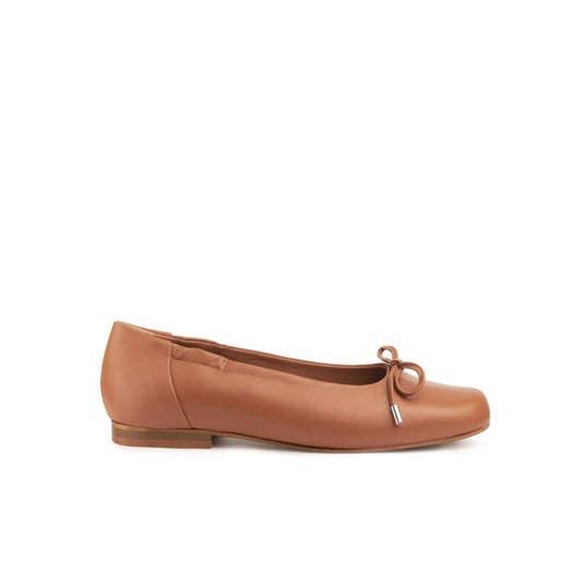 Belinda Flexlite Flats Chestnut - Last Chance