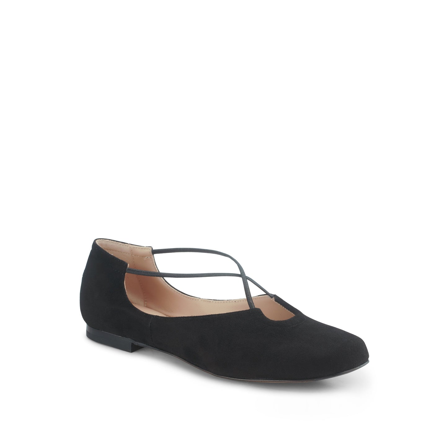 Bria Suede Flats Nero - Last Chance