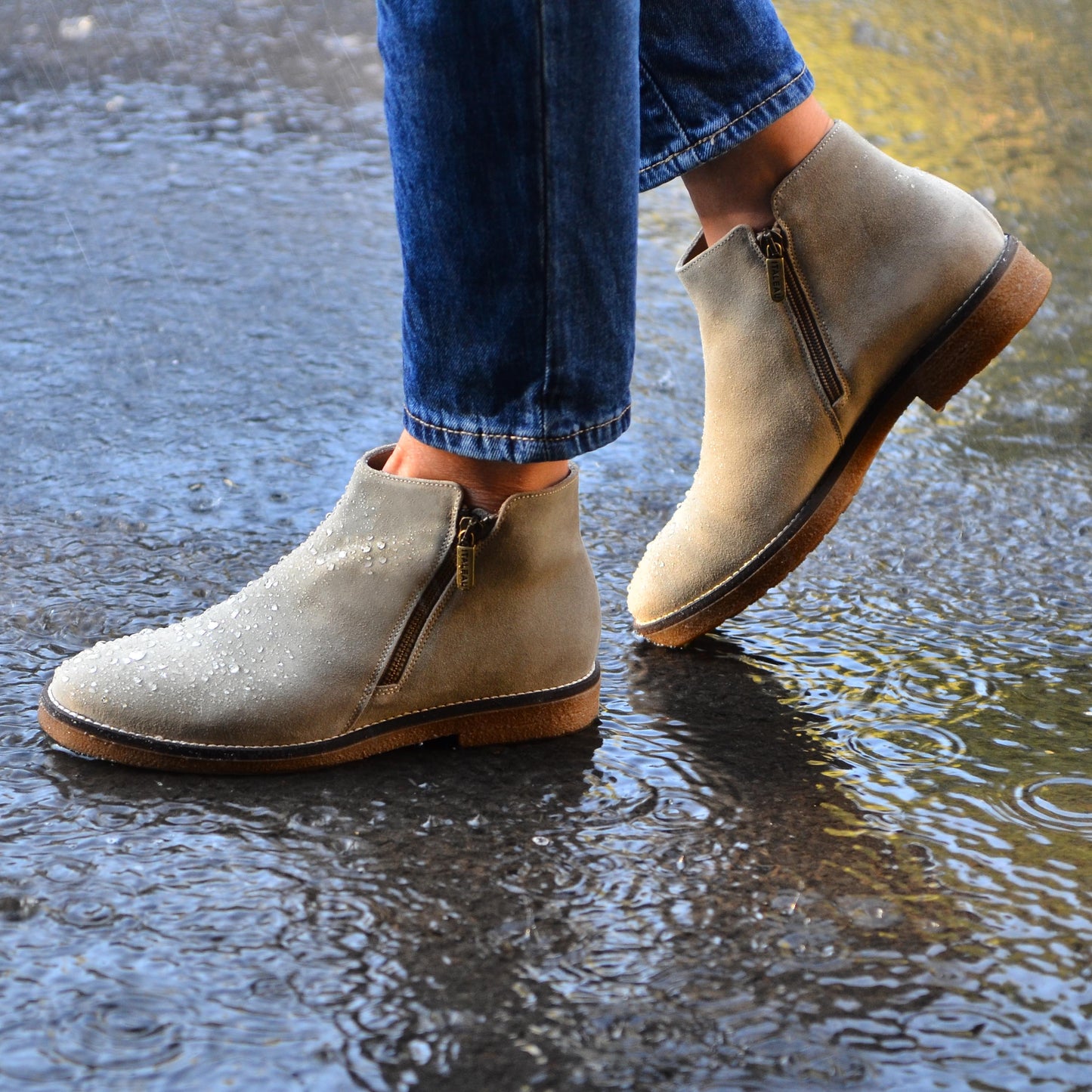 Waterproof Foliana Booties Taupe Lavato