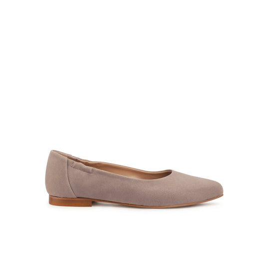 Mara Suede Ballet Flats Taupe - Last Chance