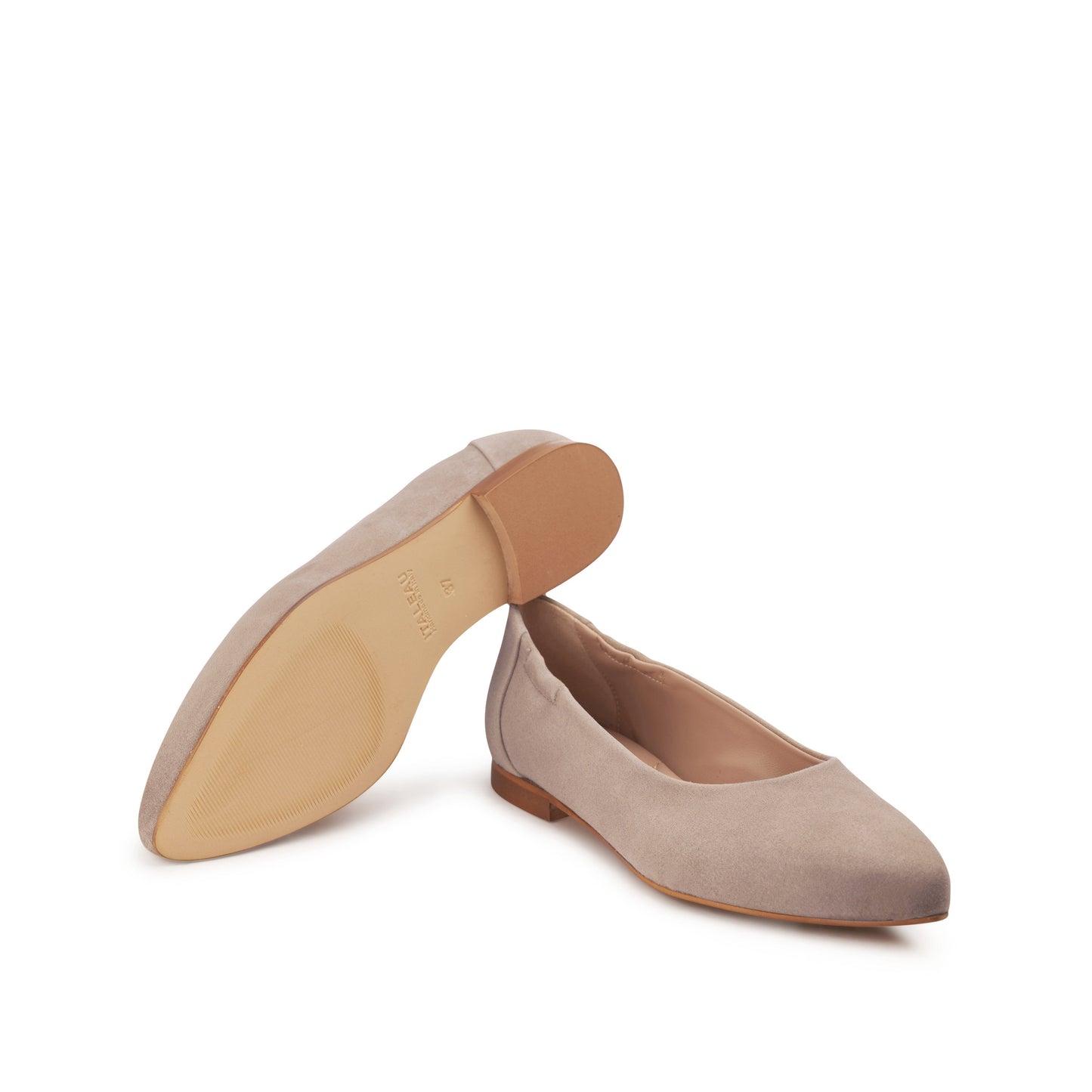 Mara Suede Ballet Flats Taupe - Last Chance