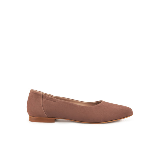Mara Suede Ballet Flats Tortora - Last Chance