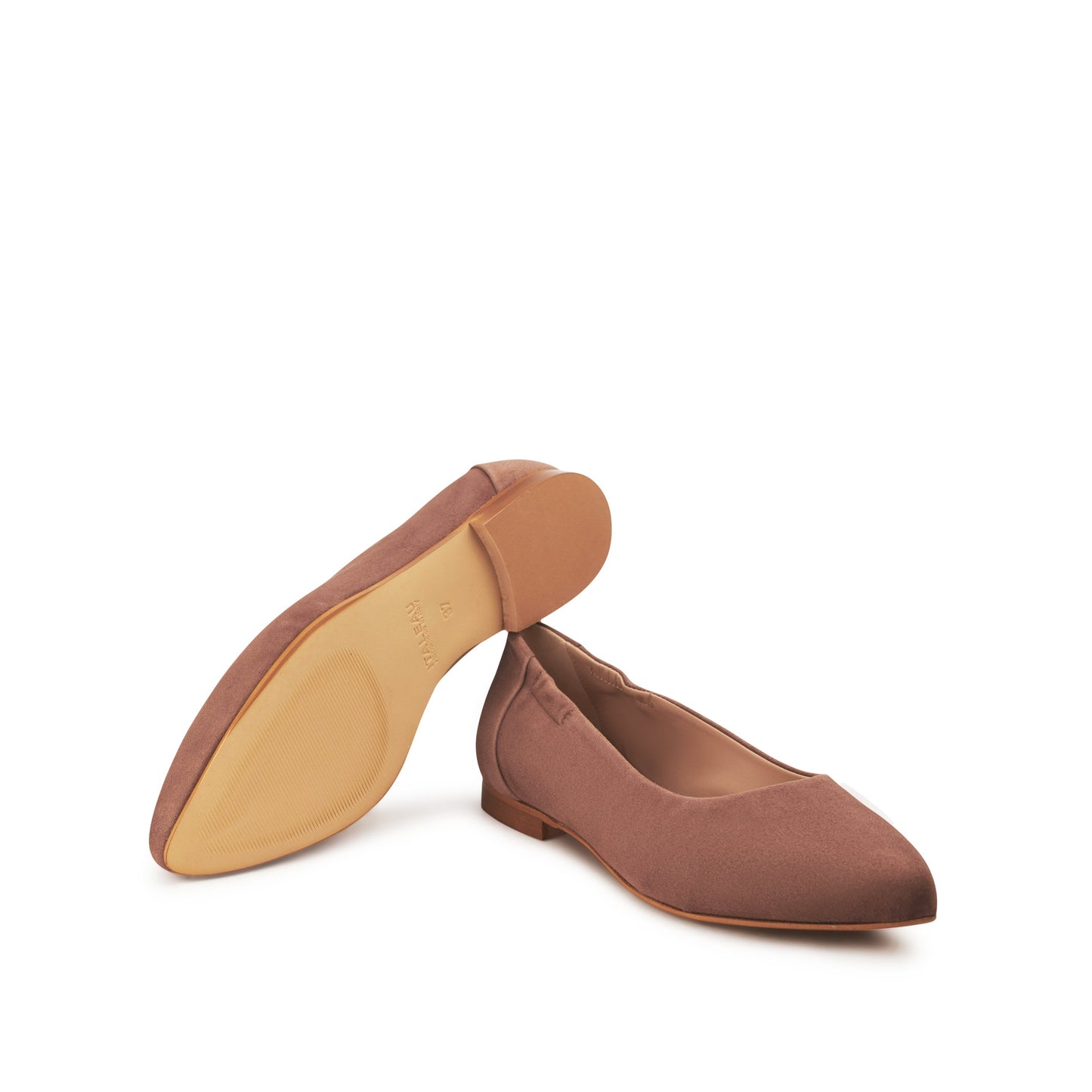 Mara Suede Ballet Flats Tortora - Last Chance
