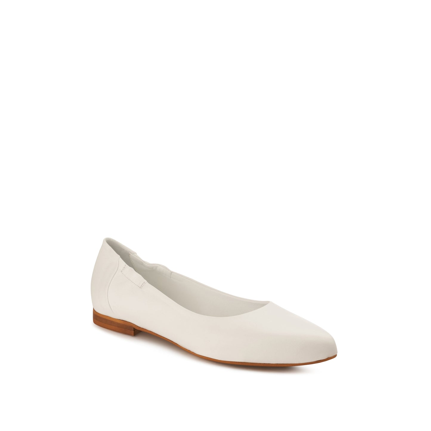 Mara Leather Ballet Flats Bianco - Last Chance