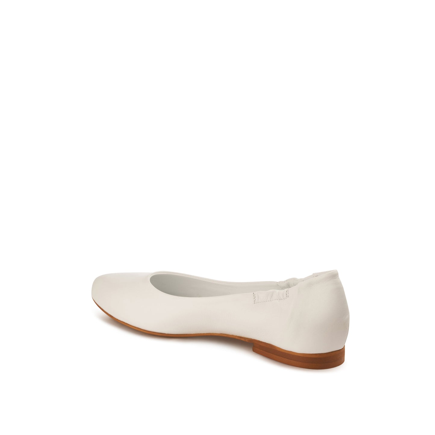 Mara Leather Ballet Flats Bianco - Last Chance