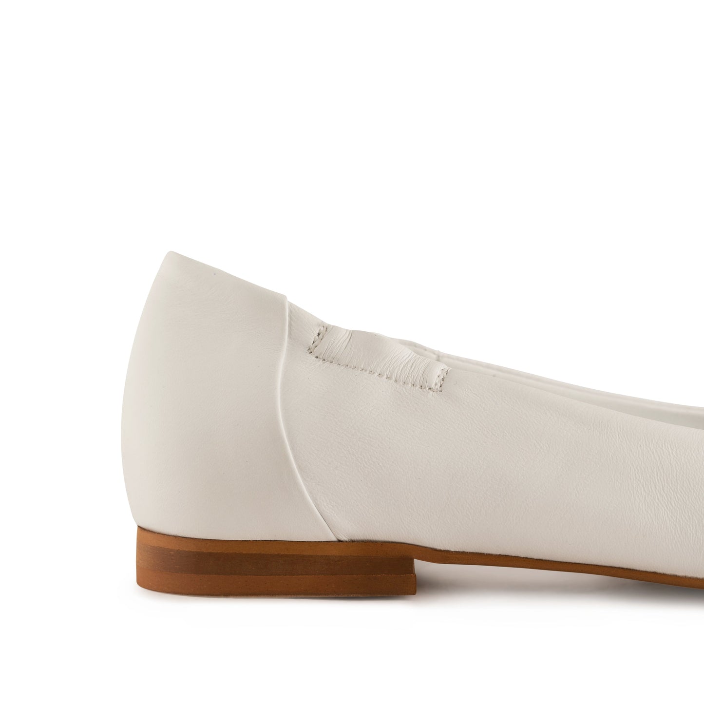 Mara Leather Ballet Flats Bianco - Last Chance