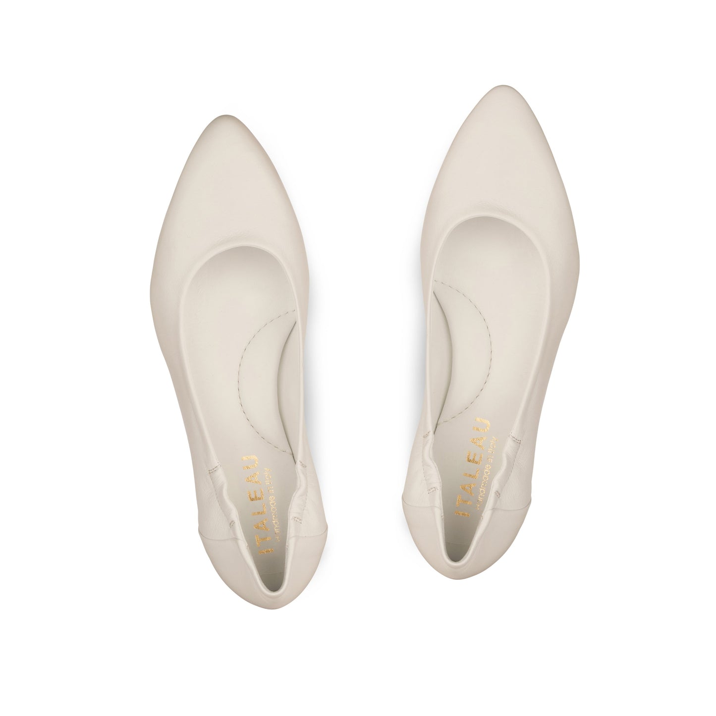 Mara Leather Ballet Flats Bianco - Last Chance