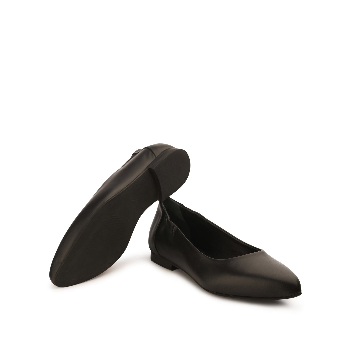Mara Leather Ballet Flats Jet Black - Last Chance