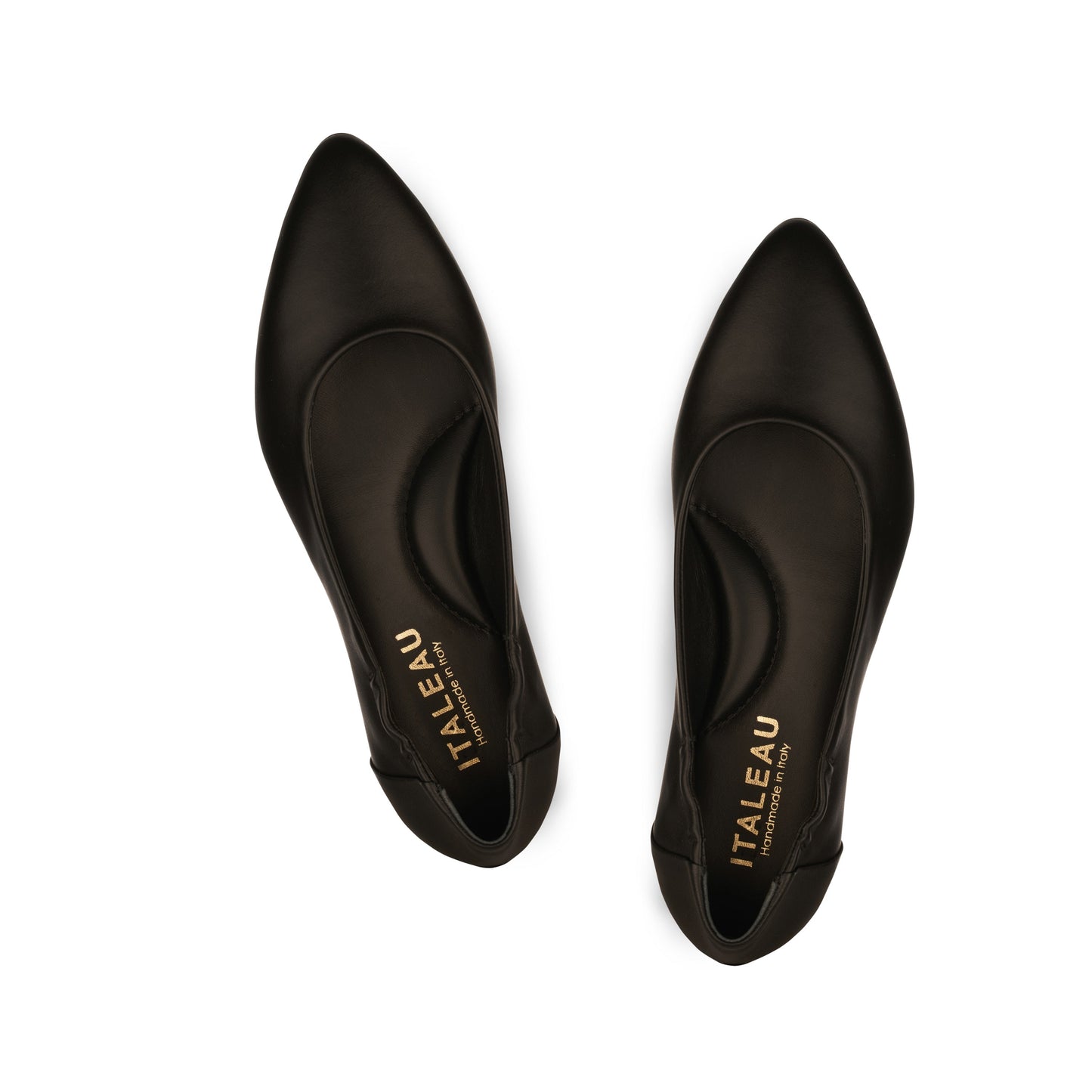 Mara Leather Ballet Flats Jet Black - Last Chance