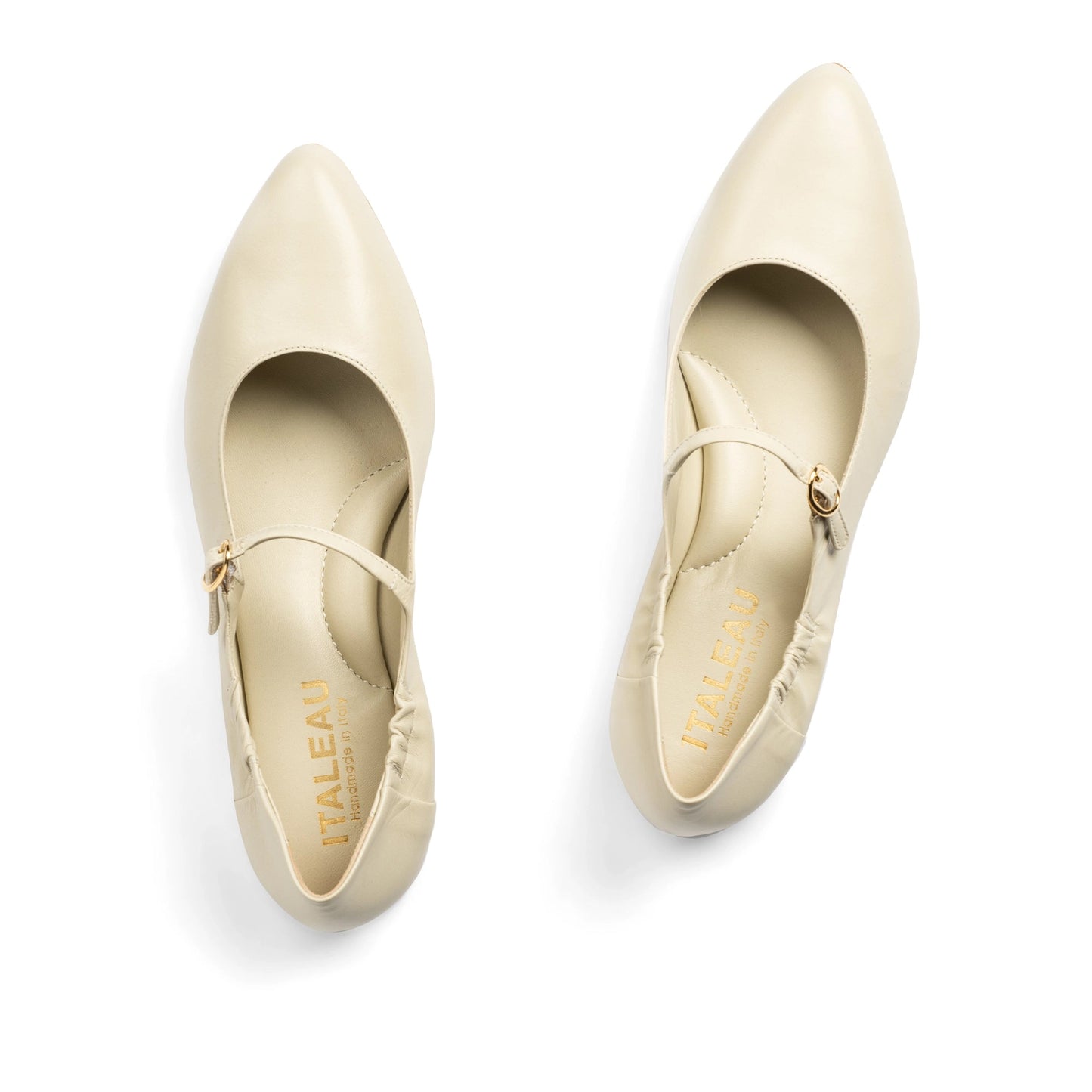 Melia Leather  Flats Cream - Last Chance