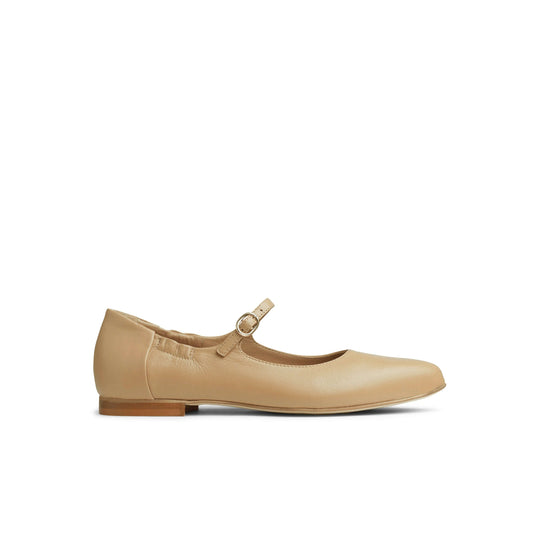 Melia Leather Flats Sand - Last Chance