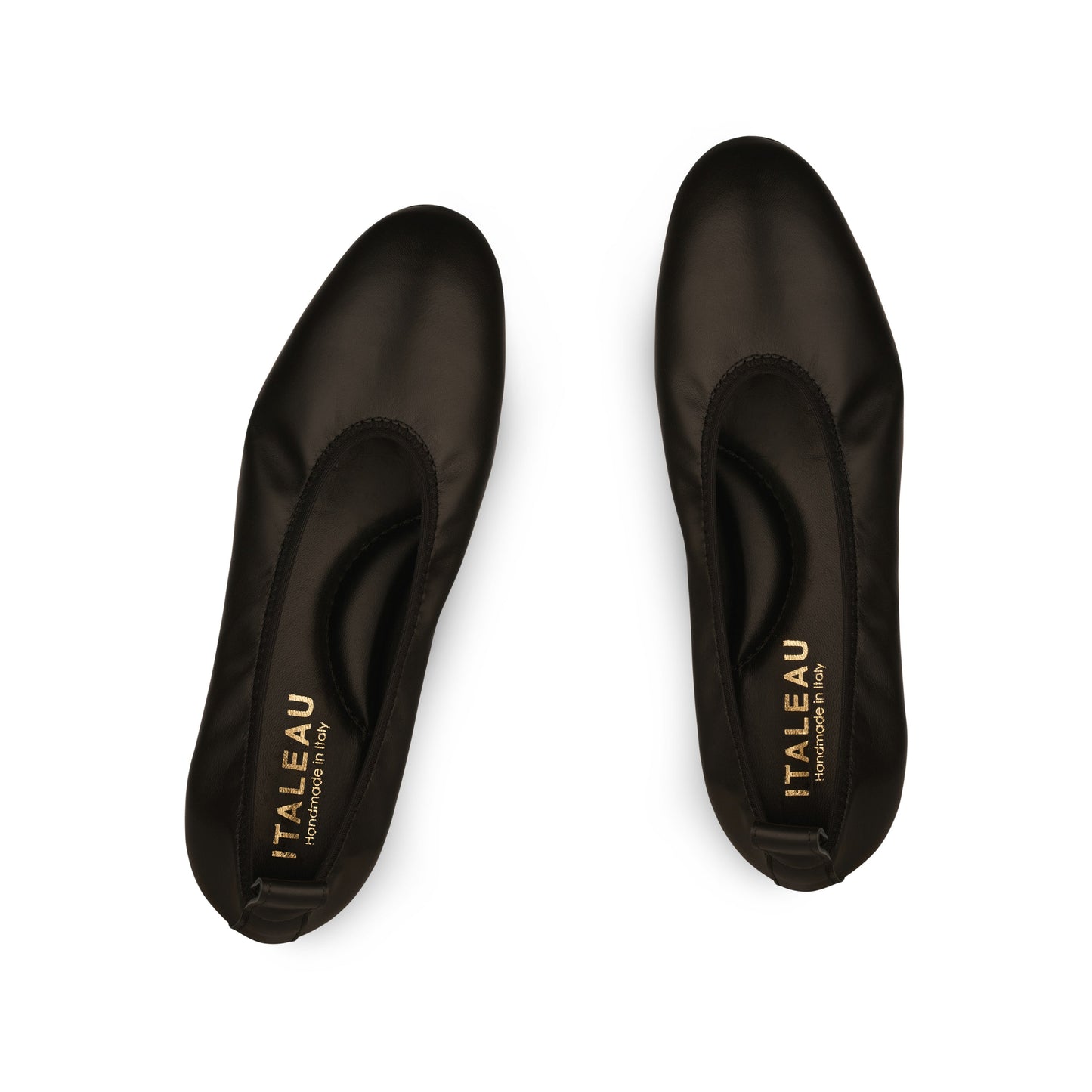 Valleria Leather Flats Jet Black - Last Chance
