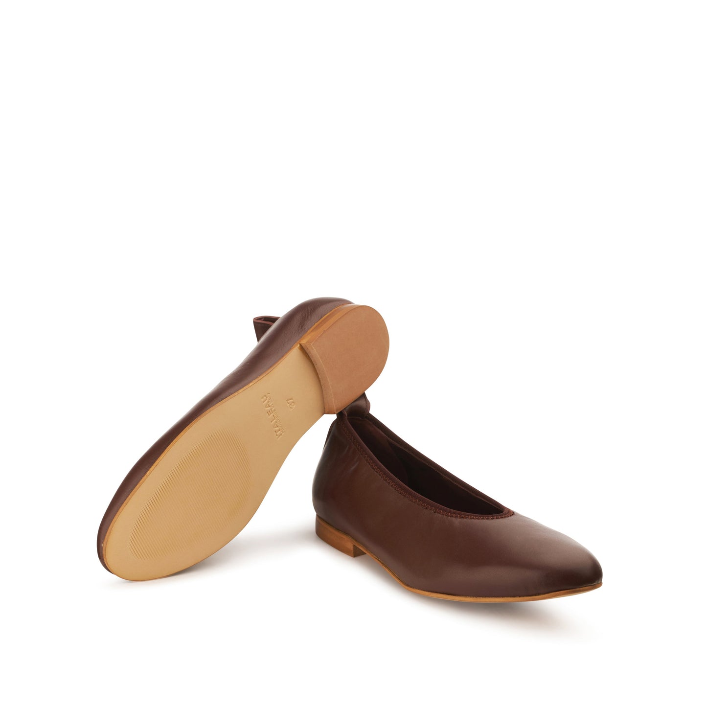 Valleria Leather Flats Chocolate - Last Chance