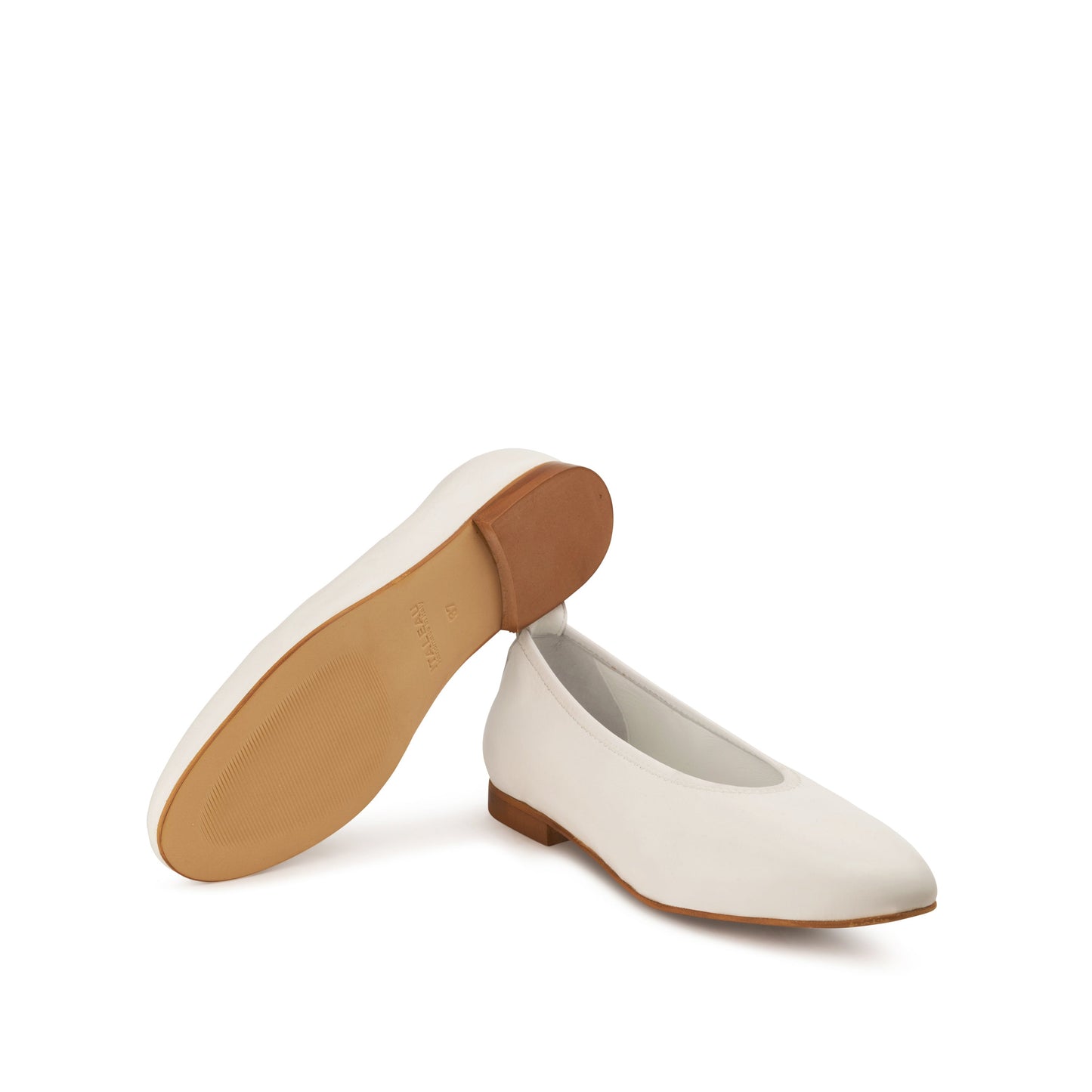 Valleria Leather Flats Bianco - Last Chance