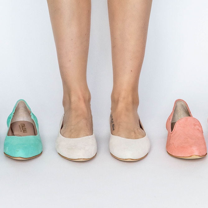 Mara Suede Ballet Flats Bone
