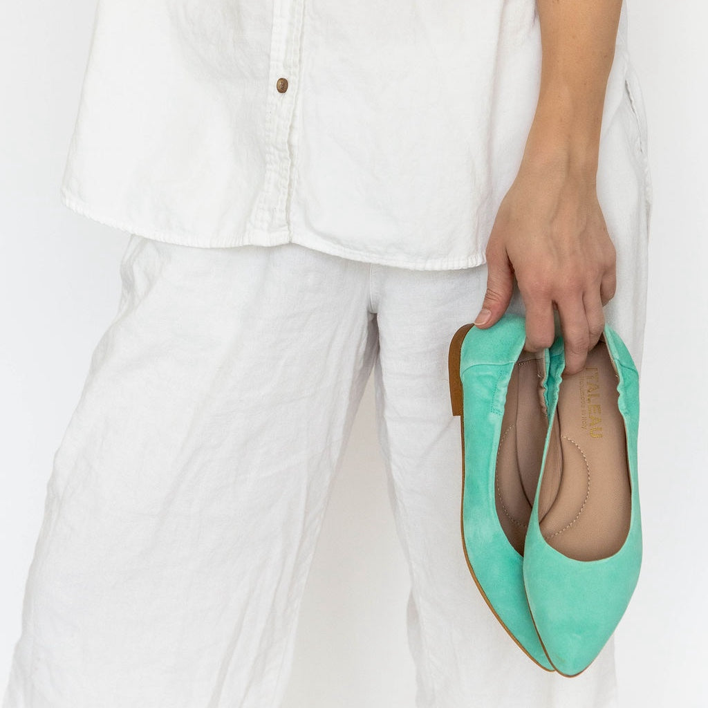 Mara Suede Ballet Flats Jade - Last Chance