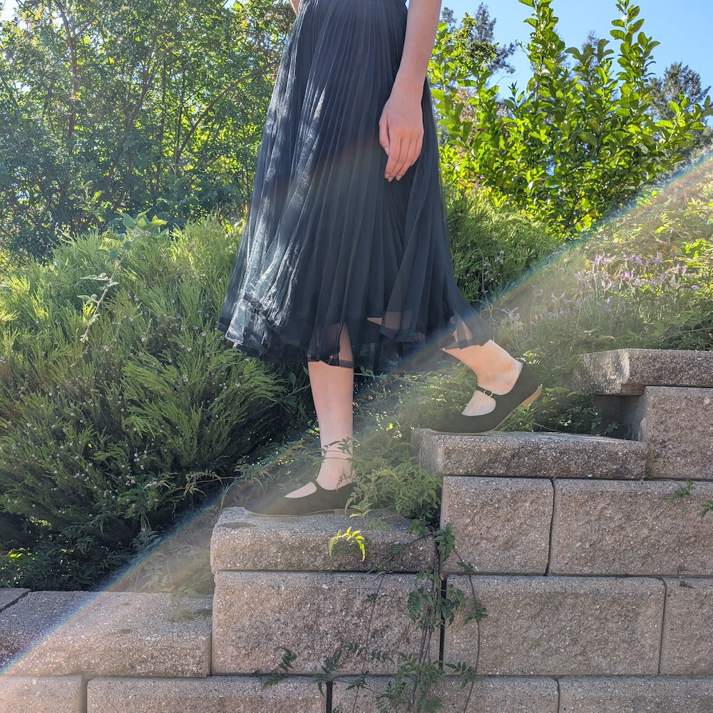 Melia Flexlite Flats Nero - Last Chance