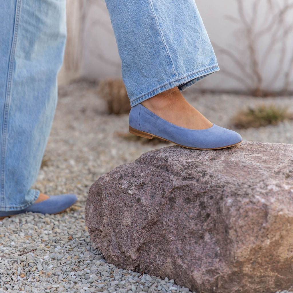 Vera Suede Ballet Flats Celeste
