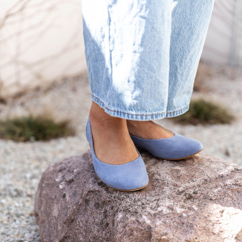 Vera Suede Ballet Flats Celeste